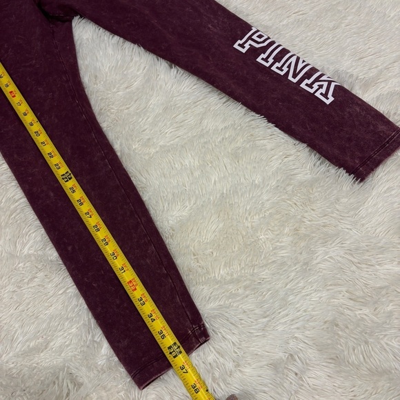 Victoria Secret PINK Cotton Washed Orchid Maroon High Waist Legging Logo Med - Picture 3 of 14